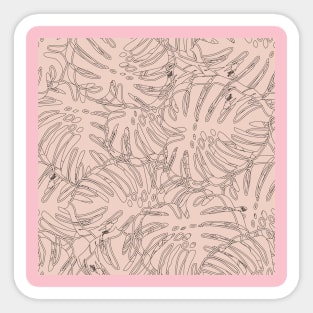 Seamless Leaves Draw Background Fashion Print Sticker